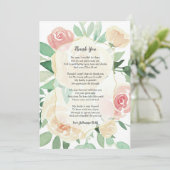 Blush Floral baby shower bedankt je (Staand voorkant)