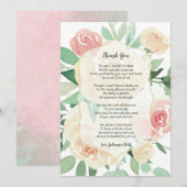 Blush Floral baby shower bedankt je (Voorkant / Achterkant)