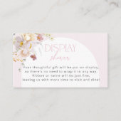 Blush Floral Baby shower Display Douche Informatiekaartje (Voorkant)