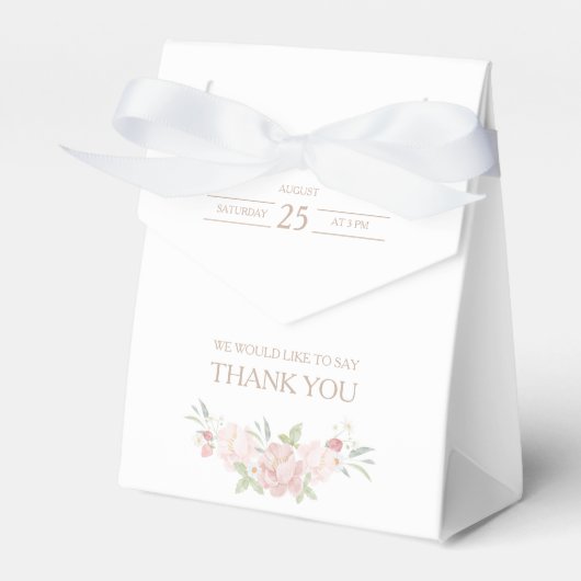 Blush Floral Baby shower Favor Box Bedankdoosjes (Voorkant Zijde)