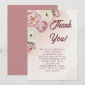 Blush Floral Baby shower Hartelijk dank Bedankkaart (Voorkant / Achterkant)