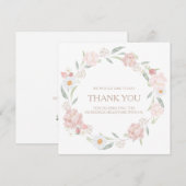 Blush Floral Baby shower Hartelijk dank Bedankkaart (Voorkant / Achterkant)