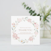 Blush Floral Baby shower Hartelijk dank Bedankkaart (Staand voorkant)