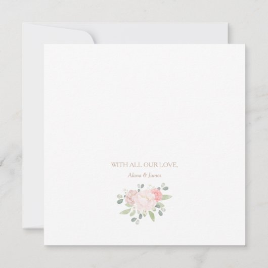 Blush Floral Baby shower Hartelijk dank Bedankkaart (Achterkant)