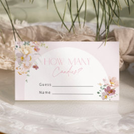 Blush Floral Baby shower Hoeveel Snoepjes Informatiekaartje