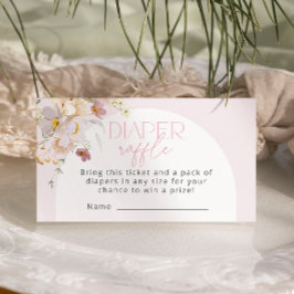 Blush Floral Baby shower Luier Raffle Informatiekaartje