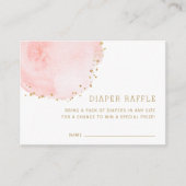 Blush Floral Baby shower Luier Raffle Ticket Informatiekaartje (Voorkant)