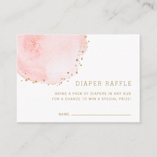Blush Floral Baby shower Luier Raffle Ticket Informatiekaartje (Voorkant)