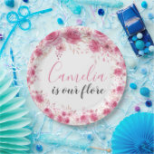 Blush Floral Baby shower papier Bord (Feest)