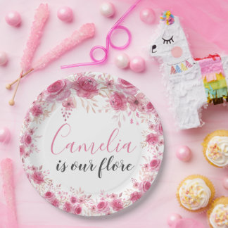 Blush Floral Baby shower papier Bord