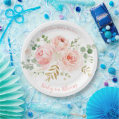 Blush Floral Baby shower Papieren Borden Papieren Bordje (Feest)