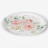 Blush Floral Baby shower Papieren Borden Papieren Bordje (Gekanteld)