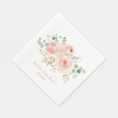Blush Floral Baby shower Specialized Napkins Servet (Hoek)