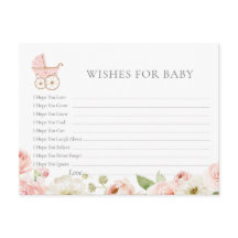 Blush Floral Baby shower Wensen voor Baby Kaart