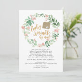 Blush Floral Baby Sprinkle per post baby shower Kaart (Staand voorkant)