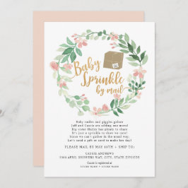 Blush Floral Baby Sprinkle per post baby shower Kaart