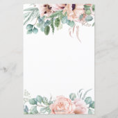 Blush Floral Baby voorspelling & Advice Shower (Achterkant)