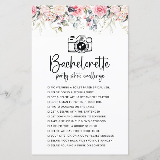 Blush Floral | Bachelorette Photo Challenge (Voorkant)