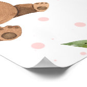 Blush Floral Beer ballon Baby shower Welkomstteken Poster (Hoek)