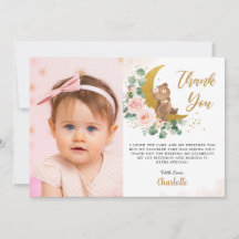 Blush Floral Beer Crescent Moon Birthday Foto