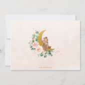 Blush Floral Beer Crescent Moon Birthday Foto Bedankkaart (Achterkant)