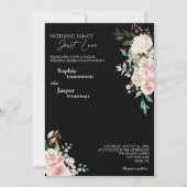 Blush Floral Black Niets Fancy Liefde Weddenschap Kaart (Voorkant)