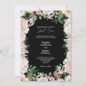 Blush Floral Black Simple Niets Fancy Weddenschap Kaart (Voorkant)