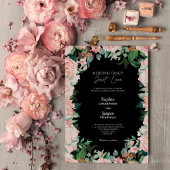 Blush Floral Black Simple Niets Fancy Weddenschap Kaart