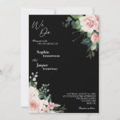 Blush Floral Black We maken foto's bruiloft Kaart (Voorkant)
