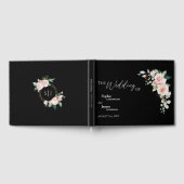 Blush Floral Black Weddenschap Gastenboek (Volledig)