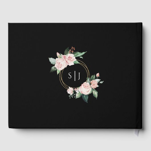 Blush Floral Black Weddenschap Gastenboek (Achterkant)