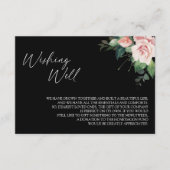 Blush Floral Black Weddenschap goed Informatiekaartje (Voorkant)