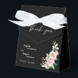 Blush Floral Black Weddenschap Hartelijk dank Bedankdoosjes<br><div class="desc">Deze bloedige zwarte bruiloft bedankt je voor het uitzicht van de doos... biedt prachtige, chic neutrale achtergronden van zwart of wit met eenvoudige moderne typografie en elegante kalligrafie om een gesofisticeerde toon te zetten voor elke stijl van evenement. Elk product is voorzien van prachtige blush roze rozen en perzik en...</div>
