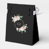 Blush Floral Black Weddenschap Hartelijk dank Bedankdoosjes (Achterkant)