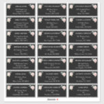 Blush Floral Black Weddenschappen adresetiketten Sticker<br><div class="desc">Deze bloedige zwarte brute adresetiketten van de bruiloft zijn voorzien van prachtige, chic neutrale achtergronden van zwart of wit met eenvoudige moderne typografie en elegante kalligrafie om een gesofisticeerde toon te stellen voor elke soort gebeurtenis. Elk product is voorzien van prachtige blush roze rozen en perzik en ivoor hydrangeas, die...</div>