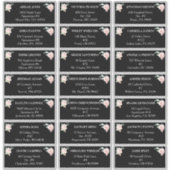 Blush Floral Black Weddenschappen adresetiketten Sticker (Voorkant)