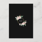 Blush Floral Black Wedding Details Informatiekaartje (Achterkant)