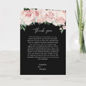 Blush Floral Black Wedding Folded Program Programma (Achterkant)