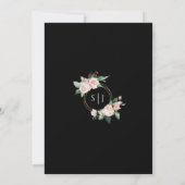 Blush Floral Black Wedding Save the Date (Achterkant)