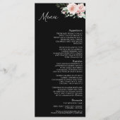 Blush Floral Black Weduwen Flat Menu (Voorkant)
