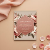 Blush Floral Bloom Wedding Kaart