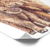 Blush Floral Boho Highland Koe Kalf Baby shower Poster (Hoek)