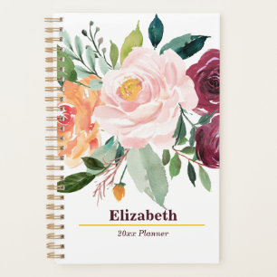 Blush Floral Boho Peony Jaarlijks Maandelijks Plan Planner