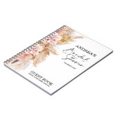 Blush Floral Boho Vrijgezellenfeest Guest Notitieb Notitieboek (Linkerzijde)