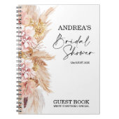 Blush Floral Boho Vrijgezellenfeest Guest Notitieb Notitieboek (Voorkant)