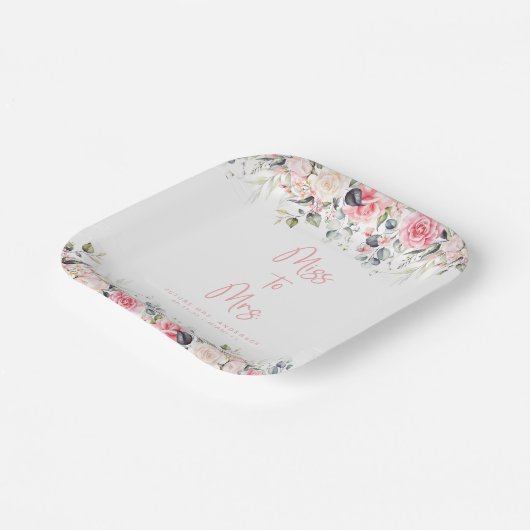 Blush Floral | Bord Waterverf Bridal Papier (Gebogen)
