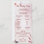 Blush Floral Botanical Wedding Ceremony Program Kaart (Achterkant)