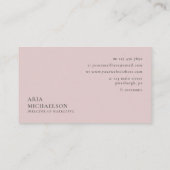  Blush Floral Bouquet op Elegant Grey Visitekaartje (Achterkant)