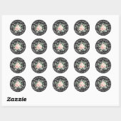 Blush Floral Bouquet String Lights retouradres Ronde Sticker (Vel)