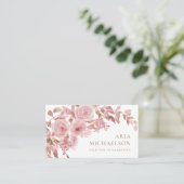  Blush Floral Bouquet Visitekaartje (Staand voorkant)